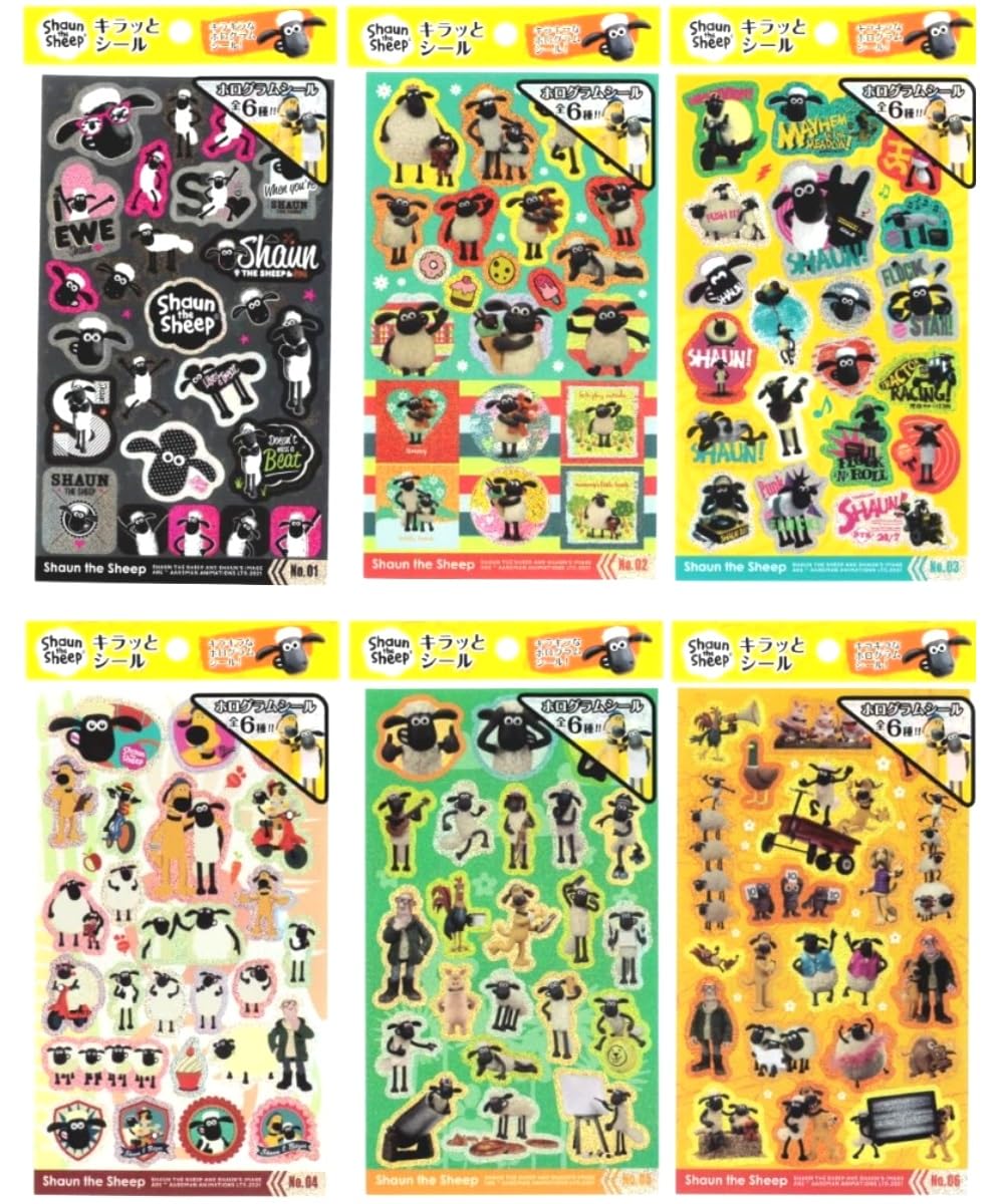 Amazon | 【6種 各1枚セット】かわいい キャラクター シール キラッと